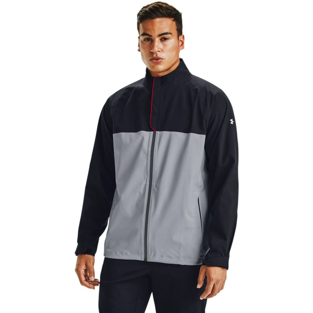 Under Armour Men's UA Golf Rain Jacket - Mod Grey / Black 5 Under Armour Men's UA Golf Rain Jacket - Mod Grey / Black - Image 3