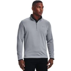 Under Armour UA Men's Storm SweaterFleece ½ Zip - Steel / White -Golf Equipment Store 1359971 035 FC