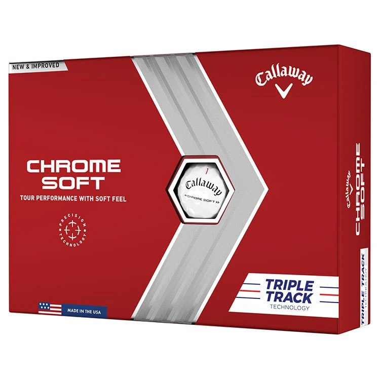 Callaway Chrome Soft Triple Track Golf Balls 2022 - White (12 Balls) 3 Callaway Chrome Soft Triple Track Golf Balls 2022 - White (12 Balls)