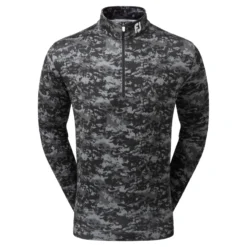 FootJoy Cloud Camo Print Chill Out Pullover - Black