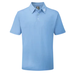 FootJoy Stretch Pique Solid Colour Athletic Fit Golf Shirt - Ocean
