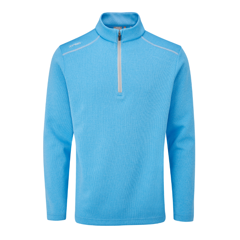 Ping Ramsey Half Zip Mens Fleece Golf Top - Infinity Blue Marl 3 Ping Ramsey Half Zip Mens Fleece Golf Top - Infinity Blue Marl