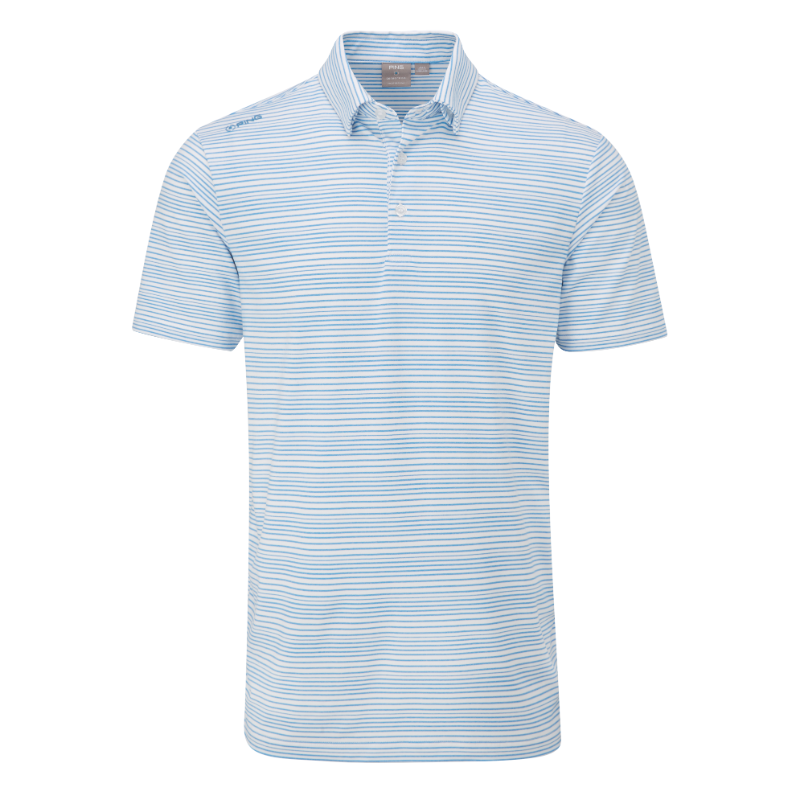 PING Men's Alexander Polo Shirt - White/Infinity Blue 3 PING Men's Alexander Polo Shirt - White/Infinity Blue