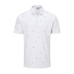 Ping Two Tone Golf Polo Shirt - White/Cool Lilac