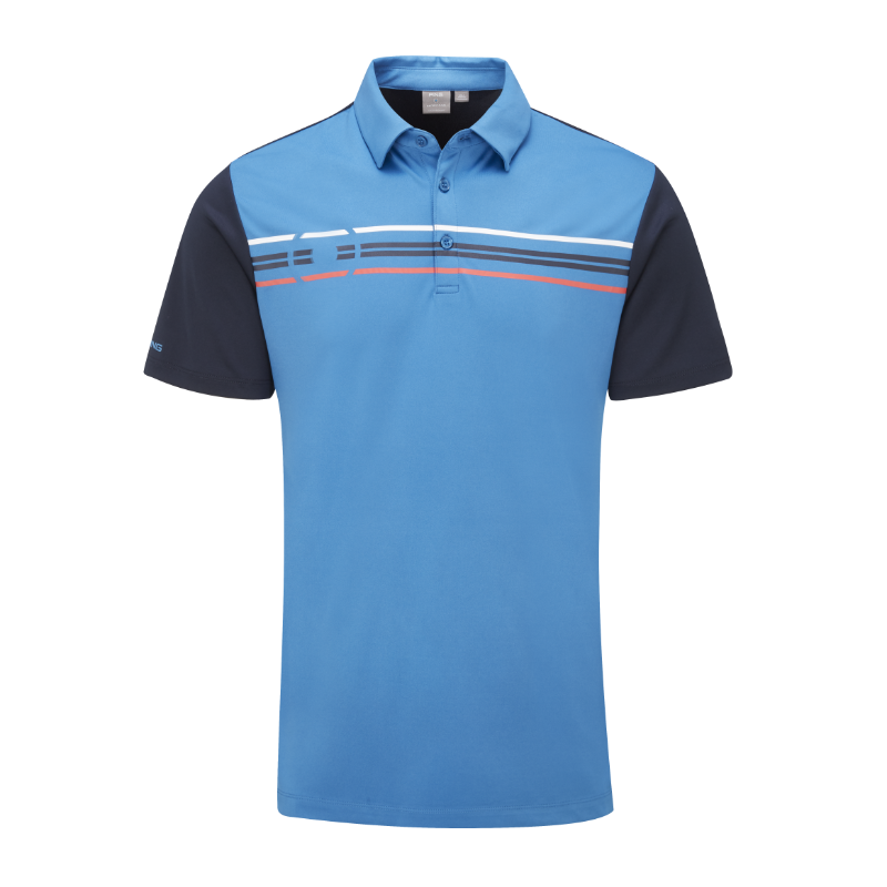 Ping Morten Golf Polo Shirt - Danube/Navy Multi 3 Ping Morten Golf Polo Shirt - Danube/Navy Multi