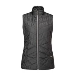 PING Ladies Cece Quilted Gilet - Black Multi -Golf Equipment Store P93576 CECE BLACK MULTI BLACK FRONT 02