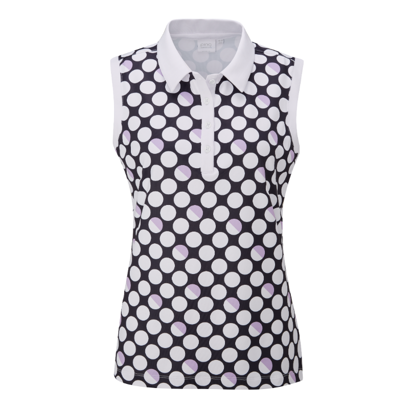 Ping Ladies Purdey Sleeveless Polo Shirt - Black Multi 3 Ping Ladies Purdey Sleeveless Polo Shirt - Black Multi
