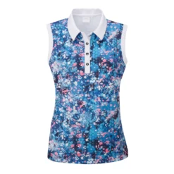 Ping Ladies Purdey Sleeveless Polo Shirt - Laguna Multi