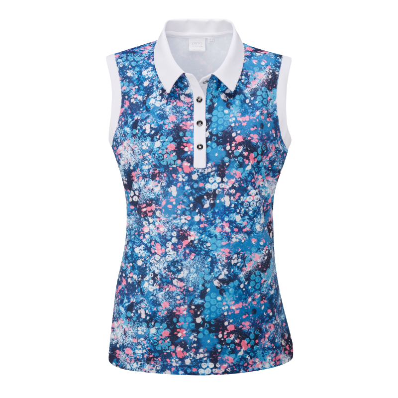 Ping Ladies Purdey Sleeveless Polo Shirt - Laguna Multi 3 Ping Ladies Purdey Sleeveless Polo Shirt - Laguna Multi