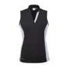 Ping Ladies Bardot Sleeveless Polo Shirt - Black/Cool Lilac -Golf Equipment Store P93610 BARDOT BLACK COOL LILAC 01