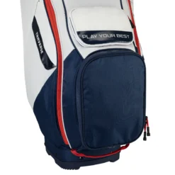 PING Traverse Golf Cart Bag - Platinum/Navy/Red -Golf Equipment Store Traverse Platinum Navy Red Bottom Pocket