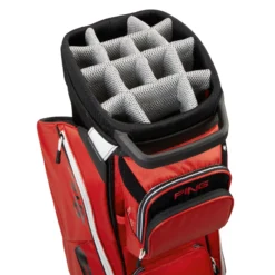 PING Traverse Golf Cart Bag - Red/Black/White -Golf Equipment Store Traverse Red Black White Top Divider