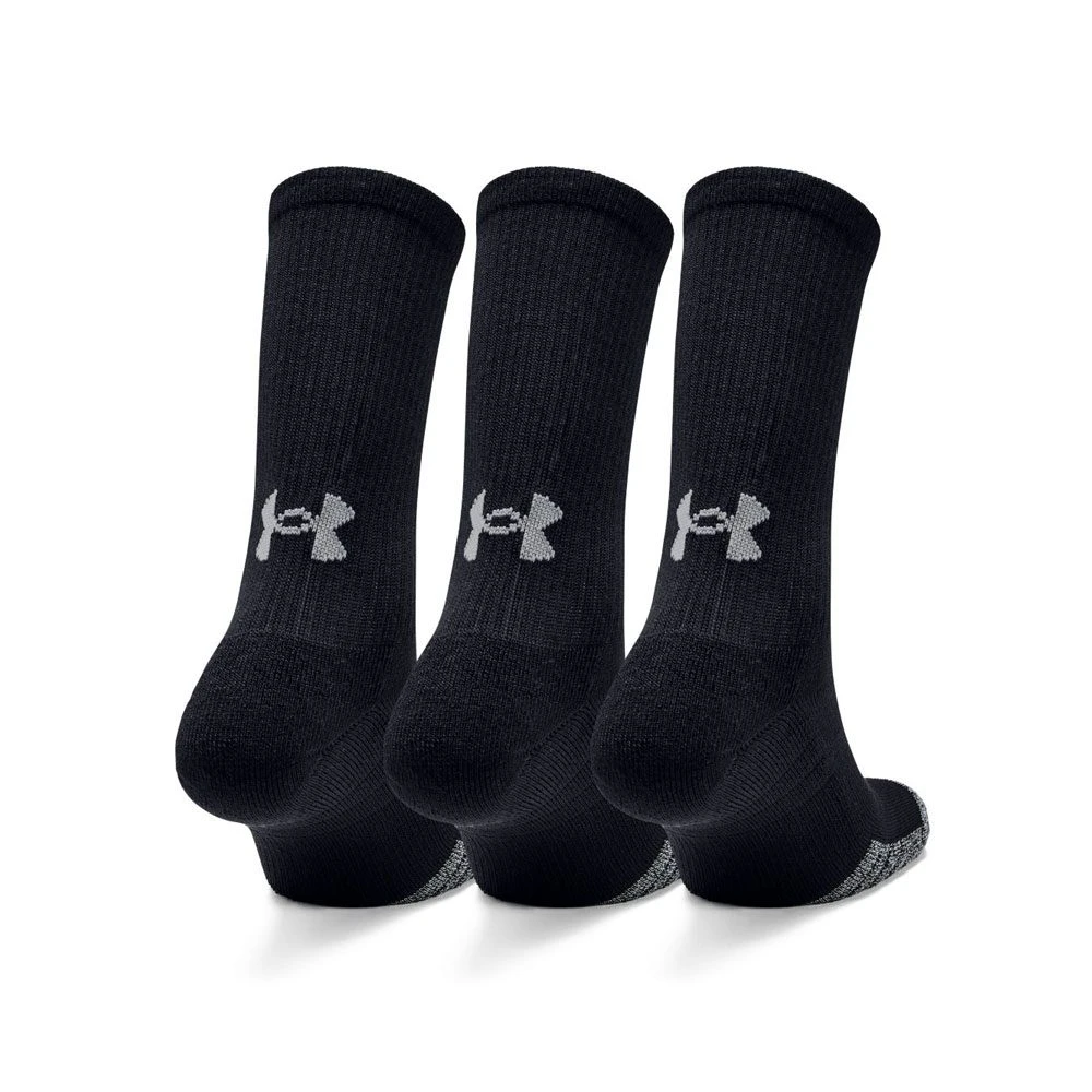 Under Armour UA HeatGear® Crew Socks 3pk - Black 3 Under Armour UA HeatGear® Crew Socks 3pk - Black