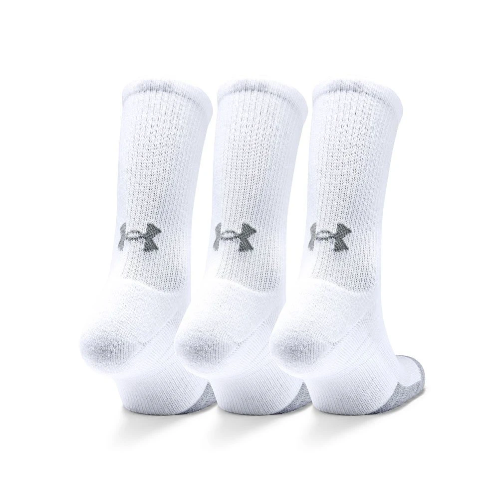 Under Armour HeatGear® Crew Socks 3-Pack White 3 Under Armour HeatGear® Crew Socks 3-Pack White
