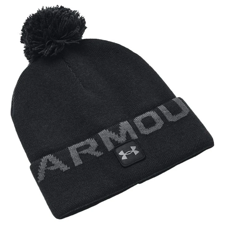 Men's Under Armour Halftime Fleece Pom Golf Beanie - Black/Pitch Gray/Pitch Gray 3 Men's Under Armour Halftime Fleece Pom Golf Beanie - Black/Pitch Gray/Pitch Gray