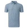 FootJoy Confetti Print Pique Golf Polo Shirt - Blue