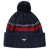 Mizuno Breath Thermo Knit Pom Pom Hat - Navy -Golf Equipment Store mizuno breath thermo knit pompom navy