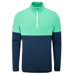 Ping Nexus 1/2 Zip Mens Fleece Golf Top - Oxford Blue/Aquarius