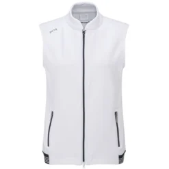 Ping Ladies SensorWarm Dot Sleeveless Fleece Vest - White/Navy