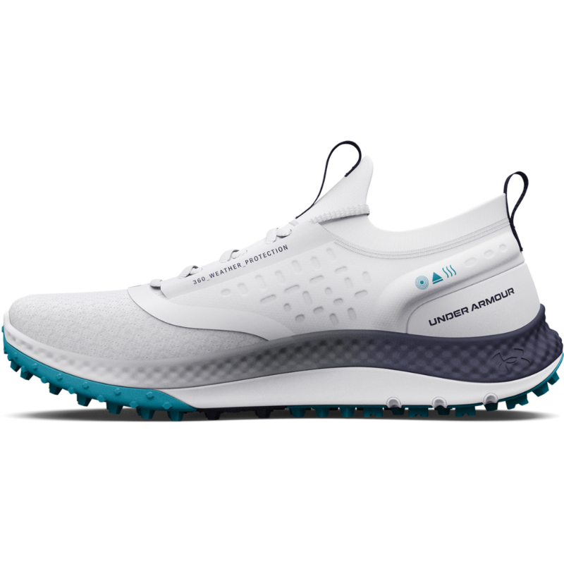 Under Armour Men's UA Charged Phantom Spikeless Golf Shoes - White / Midnight Navy 4 Under Armour Men's UA Charged Phantom Spikeless Golf Shoes - White / Midnight Navy - Image 2